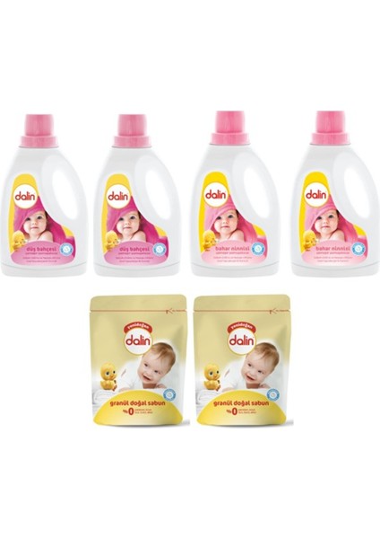 Çamaşır Yumuşatıcısı Düş Bahçesi X2 + Bahar Ninnisi X2 + Granül Sabun Toz Deterjan X2