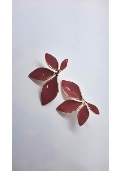 Kırımızı Mineli Dört Yaprak Çelik Küpe fırsatları