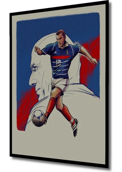 Çerçeve Görünümlü Zidane Futbol Sanatı Dekoratif Ahşap Mdf Ev Duvar Tablo Dikdörtgen Ev Duvar Tablo fiyatları