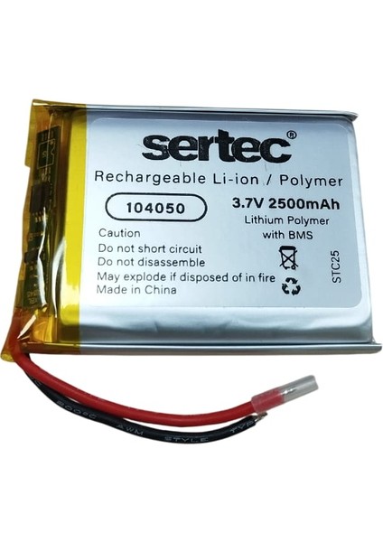 104050 3.7V 2500MAH Li-Polymer Pil (DEVRELI/1.5A)