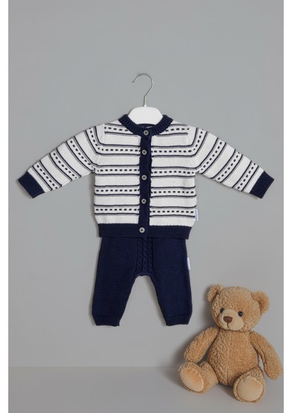 Erkek Lacivert Triko Örme 2'li Takım % 100 Pamuk modelleri