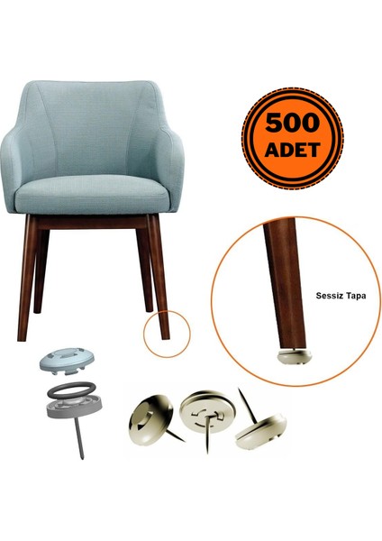 500 Adet Silentplug Sessiz Tapa Masa Sandalye Çivili Polygrid Krem