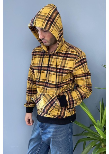 Arkası Kedi Baskılı Kapüşonlu Sweatshirt Kanguru Cepli Oversize modelleri