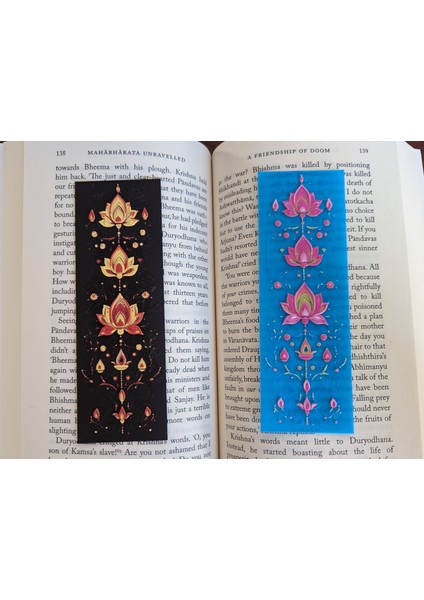 Rangoli Kitap Ayracı #3 (Lotus ve Lambalar)