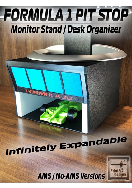 Formula 1 Pit Stop Monitör Standı / Masa Düzenleyici