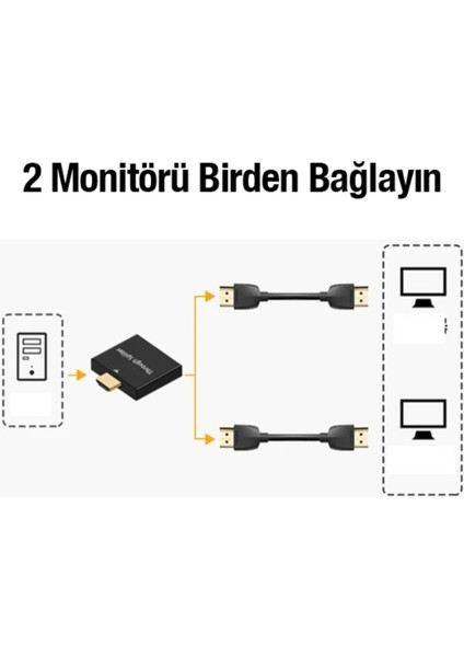 Hdmı çoğaltıcı adaptör 2 Hdmı 1080p görüntü ve ses aktarımı çoğaltıcı adaptör modelleri