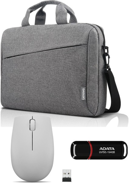 300 Kablosuz Mouse + Lenovo T210 Notebook Çanta + Adata 64GB AUV150-64G-RBK Flash Bellek