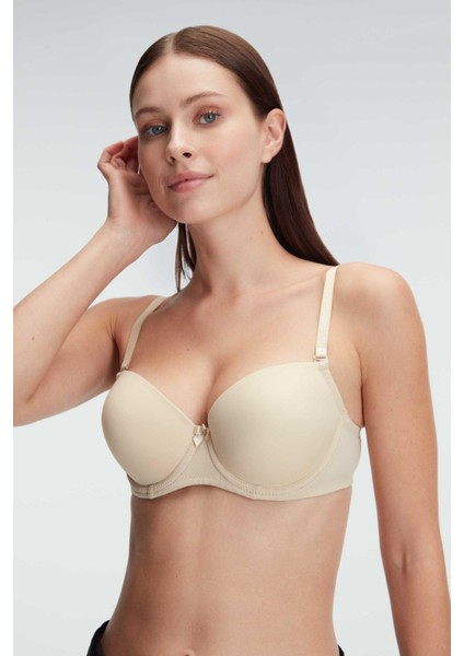 Balenlidestekli Dolgulu Askıları Çıkabilen Günlük Klasik T-Shirt Sütyeni