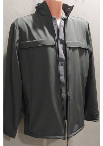 Erkek Dik Yaka Su Itici Likralı Softshell Kumaş Büyük Beden Mont fırsatları
