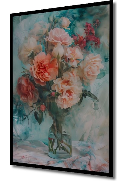 Çerçeve Görünümlü Rüya Gibi Çiçek Buketi Dekoratif Ahşap Mdf Tablo Dikdörtgen Tablo fiyatları