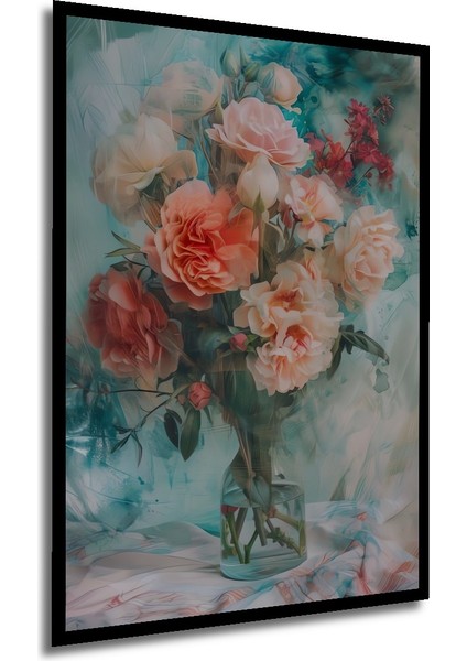 Çerçeve Görünümlü Rüya Gibi Çiçek Buketi Dekoratif Ahşap Mdf Tablo Dikdörtgen Tablo modelleri