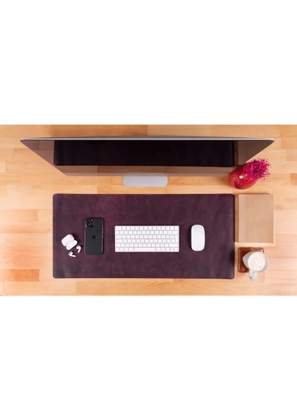 Doğal Deri Masa Matı (37 cm x 80 cm) Kızıl Kırmızı fiyatları