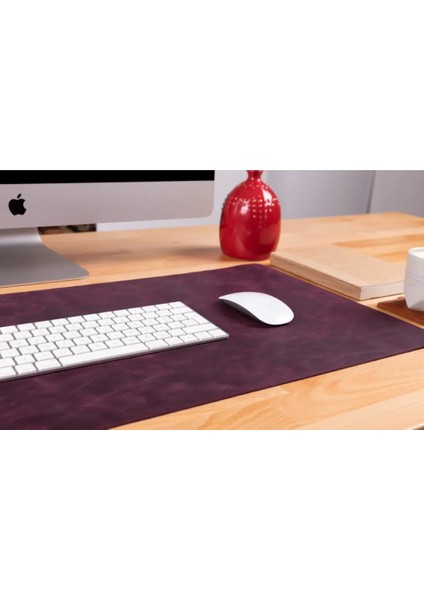 Doğal Deri Masa Matı (37 cm x 80 cm) Kızıl Kırmızı modelleri