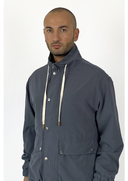 Cepli Gri Mevsimlik Rüzgar Geçirmez Ince Mont fiyatları