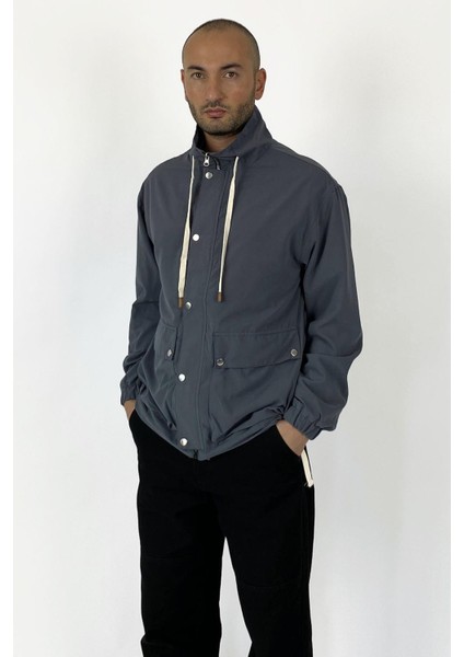 Cepli Gri Mevsimlik Rüzgar Geçirmez Ince Mont modelleri