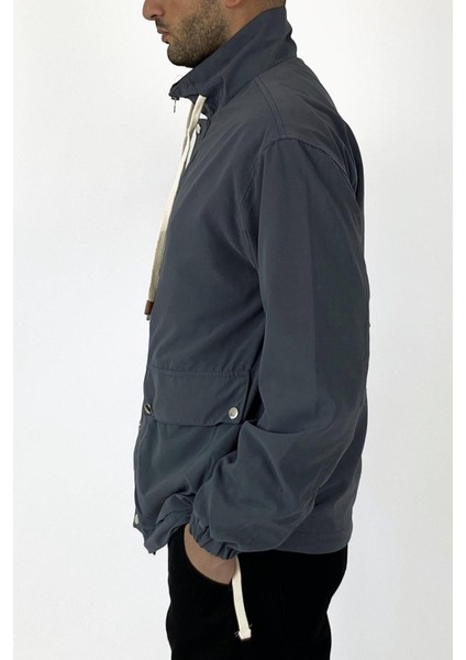 Cepli Gri Mevsimlik Rüzgar Geçirmez Ince Mont fırsatları