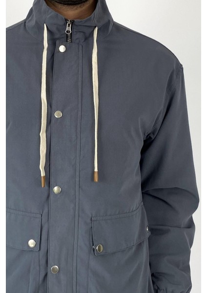 Cepli Gri Mevsimlik Rüzgar Geçirmez Ince Mont indirimleri