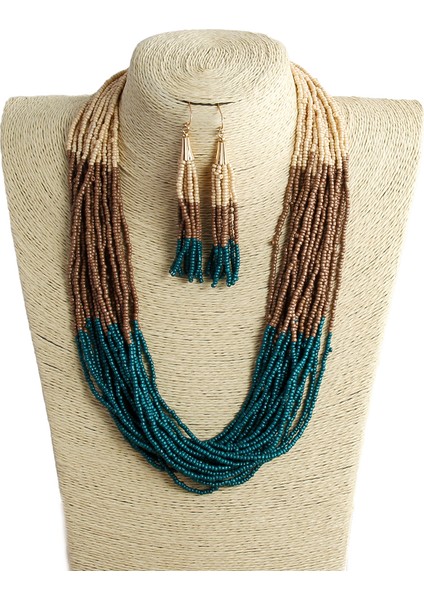 Vintage Bohem Kadın Kolye Püskül Küpe Seti indirimleri