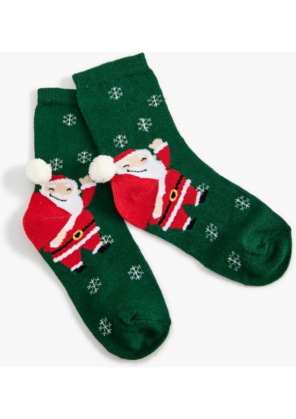 Yılbaşı Baskılı Soket Çorap
