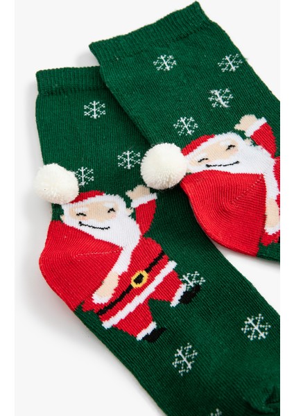 Yılbaşı Baskılı Soket Çorap modelleri