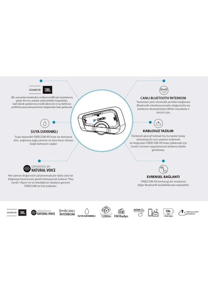 Freecom 4x Motosiklet Kask Içi Bluetoot ve Intercom Tekli indirimleri