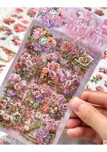Pink Tenderness Çiçek 6 Yaprak Sticker Set/etiket/çıkartma/bullet Journal indirimleri