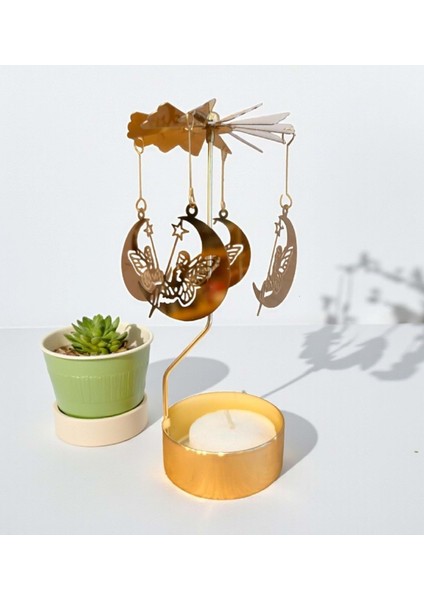 Altın Renkli Dönen Metal Mumluk Peri Kızı Elsa Tasarımlı modelleri