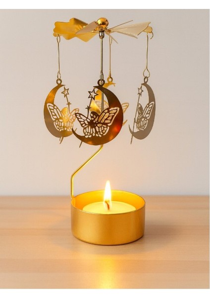 Altın Renkli Dönen Metal Mumluk Peri Kızı Elsa Tasarımlı fırsatları