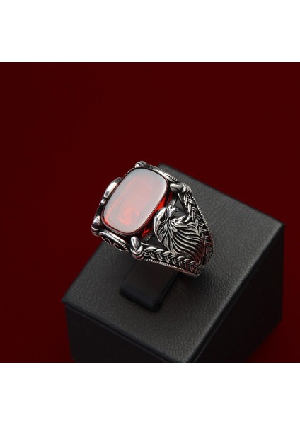 718B Kırmızı Zirkon Gümüş Yüzük fiyatları