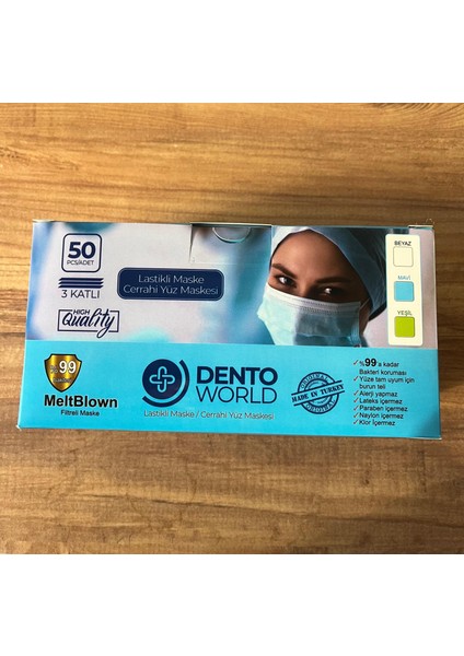 DENTAWORLD Tek Kullanımlık Mavi Maske fiyatları