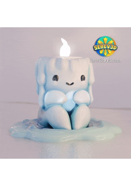 Eriyen Buz Mumluk - Sevimli Kış Dekoru - 3D Baskıyı Desteklemez Stl/3mf