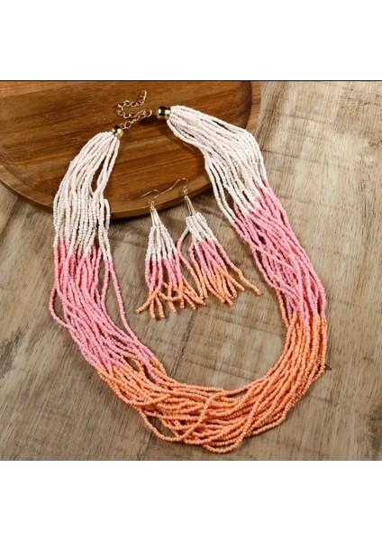 Vintage Bohem Kadın Kolye Püskül Küpe Seti fiyatları