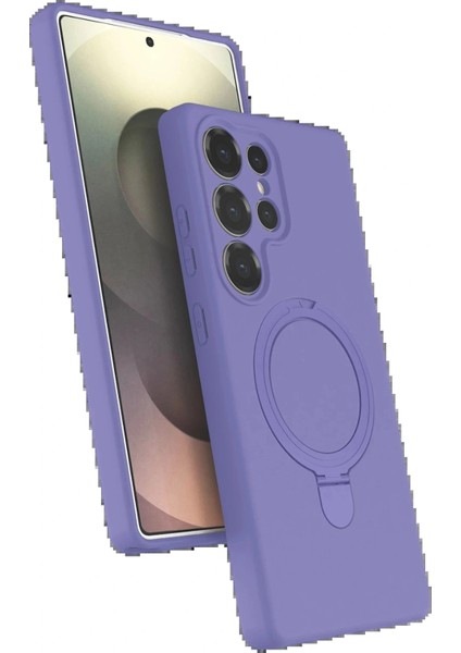 Samsung Galaxy S24 Ultra Regal Magsafe Standlı Kapak - Lila
