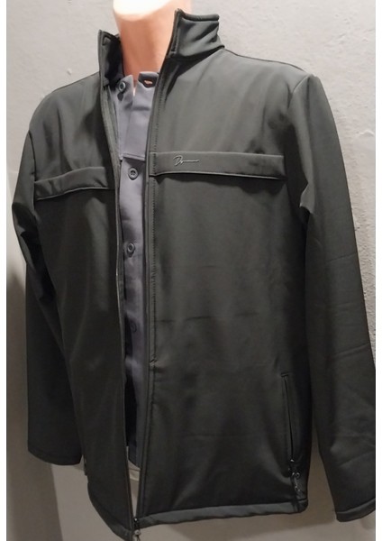 Erkek Dik Yaka Su Itici Likralı Softshell Kumaş Büyük Beden Mont fırsatları