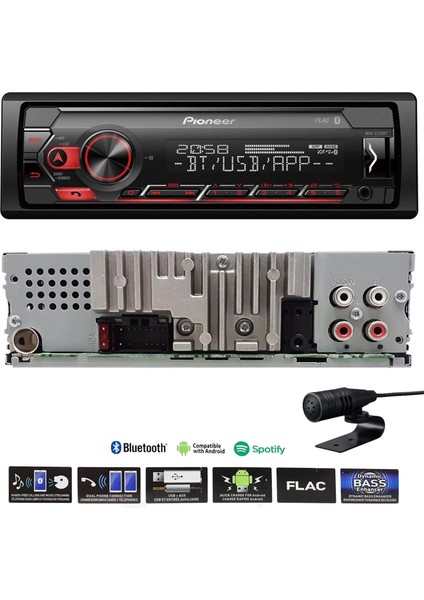 Pıoneer MVH-S320BT Oto Teyp 4X50 Watt Bluetooth USB Fm Aux