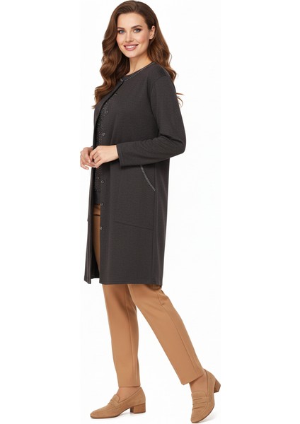 Kadın Kışlık Anne Uzun Hırka Ecrin Örme Önü Düğmeli Cepli Likralı Bisiklet Yaka Göl Model fiyatları