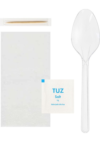 4lü Lüks Yemek Seti Şeffaf (Ymkset-01) - 50 Adet