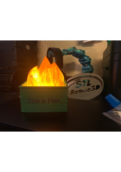 Işıklandırmalı Çöp Kutusu Ateşi