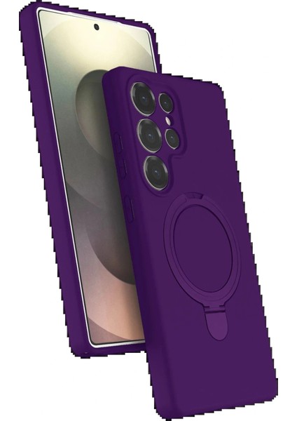 Samsung Galaxy S24 Ultra Regal Magsafe Standlı Kapak - Derin Mor