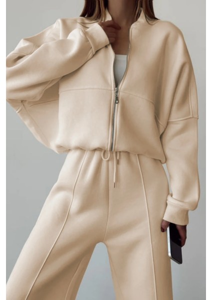 Kadın 3 Iplik Çımalı Bomber Ceket Eşofman Takımı modelleri