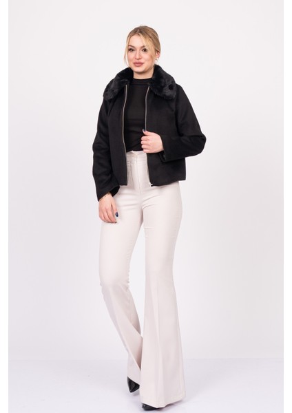 Frostluxe Fur-Collar Short Coat – 2628