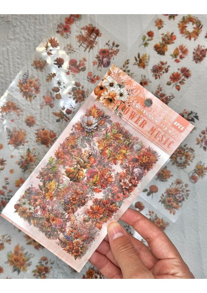Sonbahar Melodisi – Flower Music 6 Yaprak Sticker Setetiketçıkartmabullet Journal
