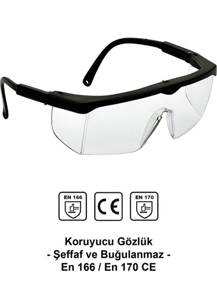 Viola Valente Şeffaf Koruyucu Gözlük En 166/ En 170 Ce