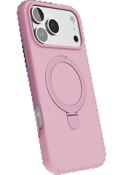 Apple iPhone 17 Pro Regal Magsafe Standlı Kapak - Açık Pembe modelleri