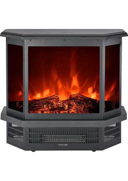 Dekoratif Siyah 3 Taraflı Elektrikli Şömine 1850 W