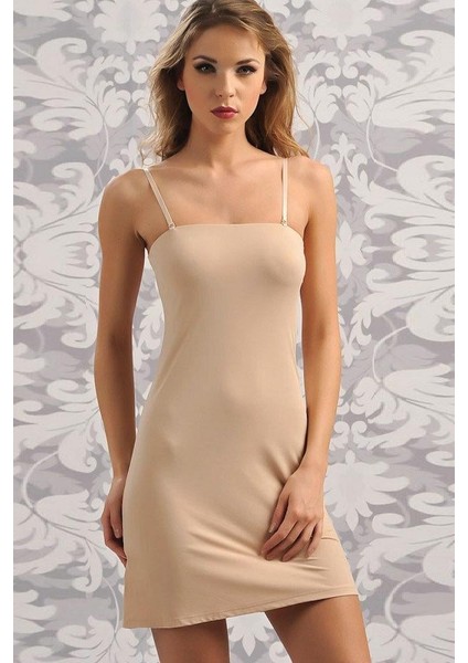 Mikropolyamidkumaşlı Askıları Çıkabilen Straplez Kısa Elbise Altı Kombinezon modelleri