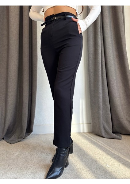 Pensli Flotalı Dar Paça Kemerli Pantolon fiyatları