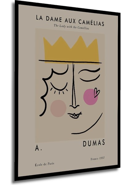 Çerçeve Görünümlü La Dame Aux Camélias Dekoratif Ahşap Mdf Ev Duvar Tablo Dikdörtgen Ev Duvar Tablo modelleri