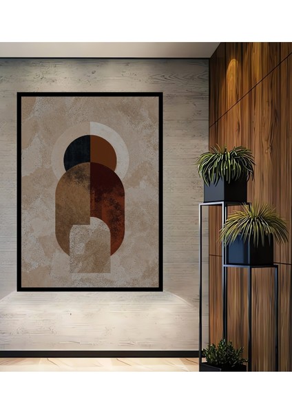 Çerçeve Görünümlü Retro Geometrik Soyut Ahşap Mdf Dekoratif Ev Duvar Tablo Dikdörtgen Ev Duvar Tablo