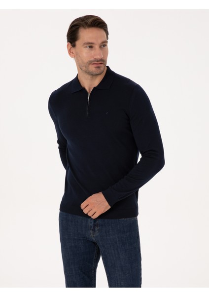 Erkek Lacivert Regular Fit Basic Kazak 50318901-VR033 modelleri